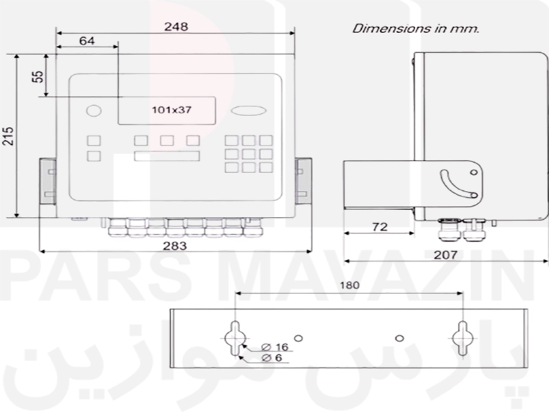 ابعاد کنترلر i40 EX